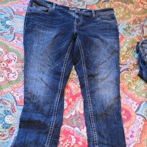 BKE Dark Blue Straight Leg Jeans